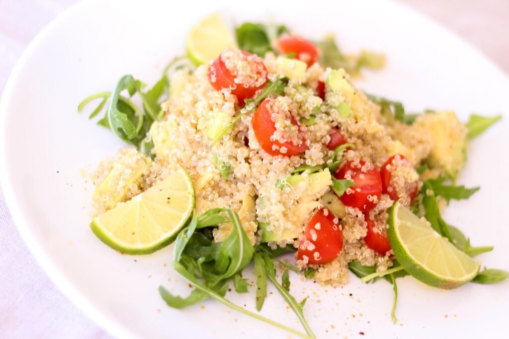 quinoa, salad, tomatoes